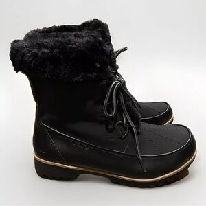 JBU By Jambu Northgate Waterproof Boots Women’s 10M Black Lace Up Faux Fur Lined